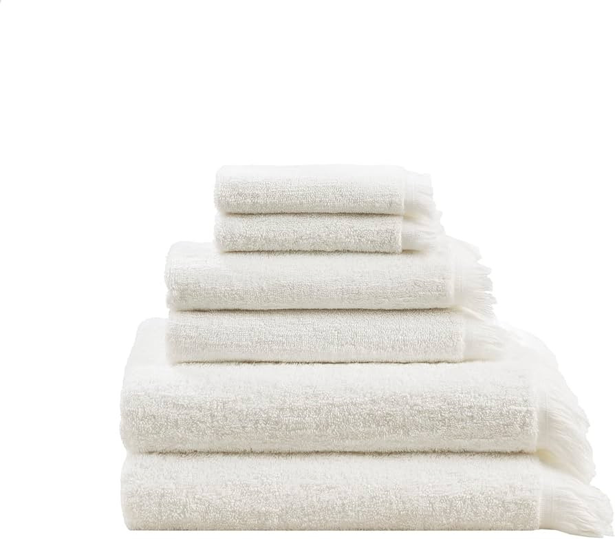 INK+IVY Nova 100% Cotton Terry Bath Towel Set, Soft Dobby Slub Fabric with Fringe Hem Design, Plu... | Amazon (US)