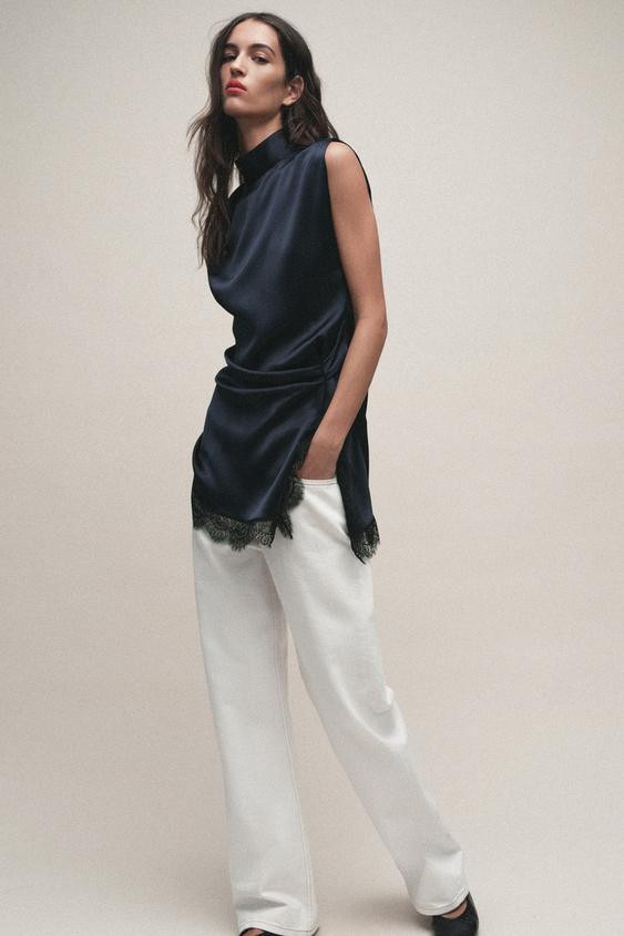 MINI DRESS WITH LACE DETAIL | Zara UK