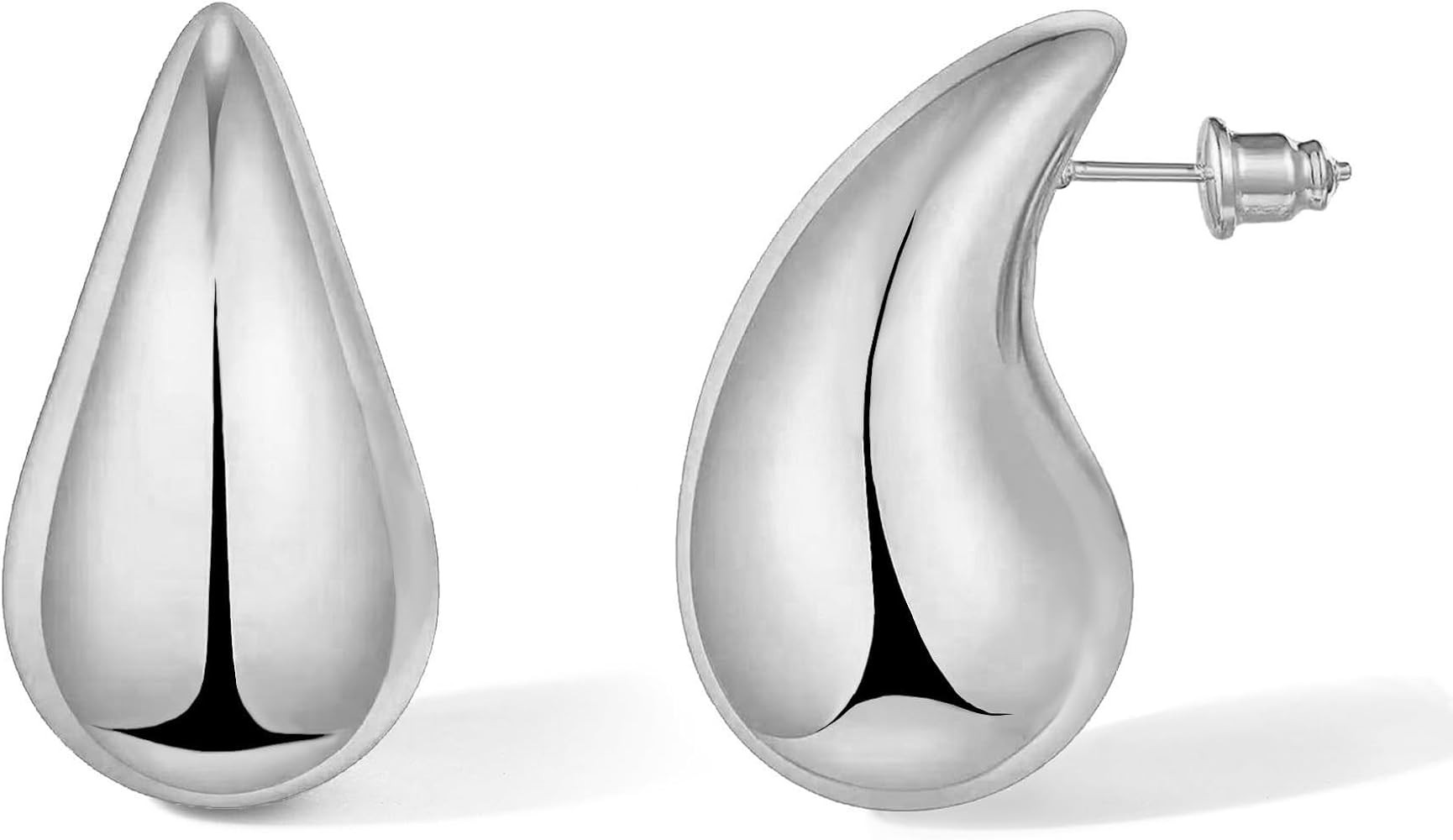 PANSHI Gold Earring Dupes Chunky Gold Hoop Earrings for Women Teen Trendy Hypoallergenic Stud Pos... | Amazon (US)