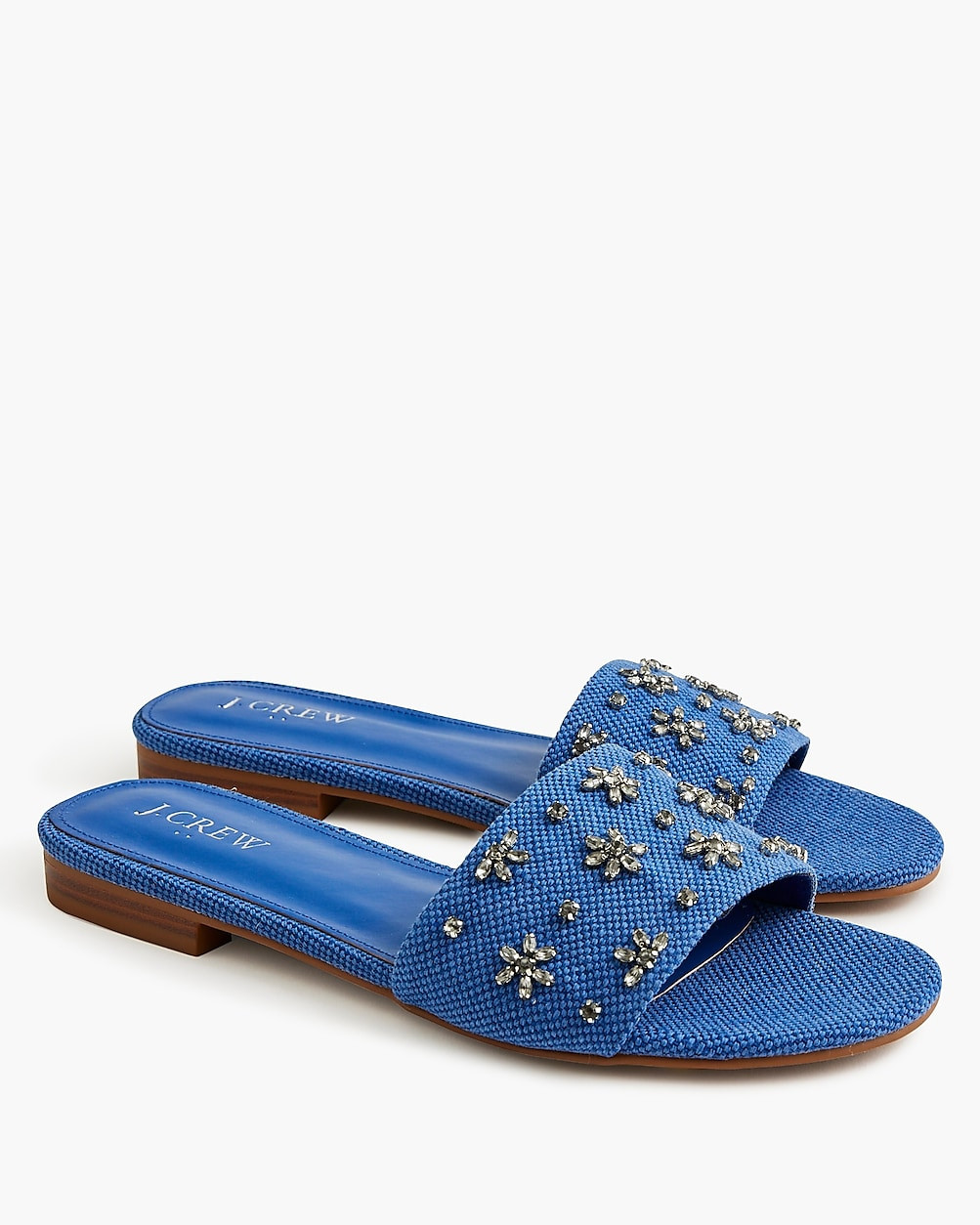 Embellished canvas slide sandals | J.Crew Factory