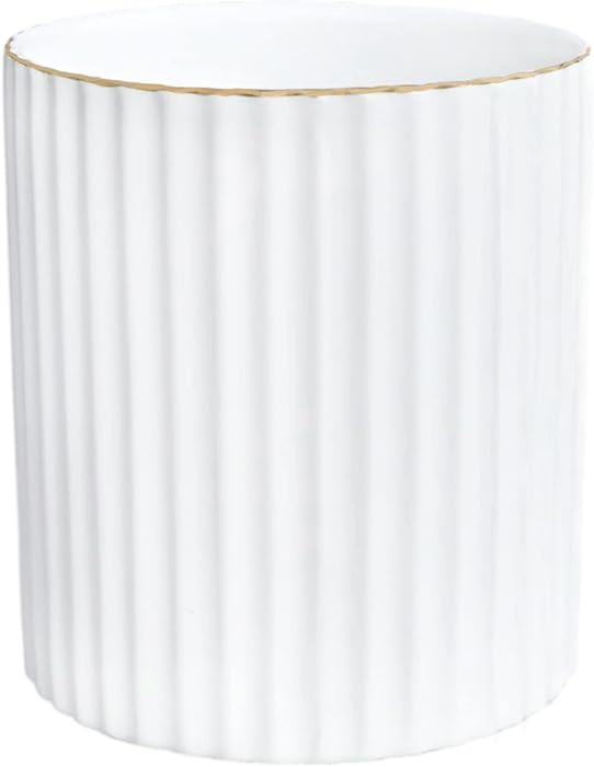 Pen Holder for Desk, Ceramic Pencil Cup Office Desk Organizer, Makeup Brush Holder, White | Amazon (US)