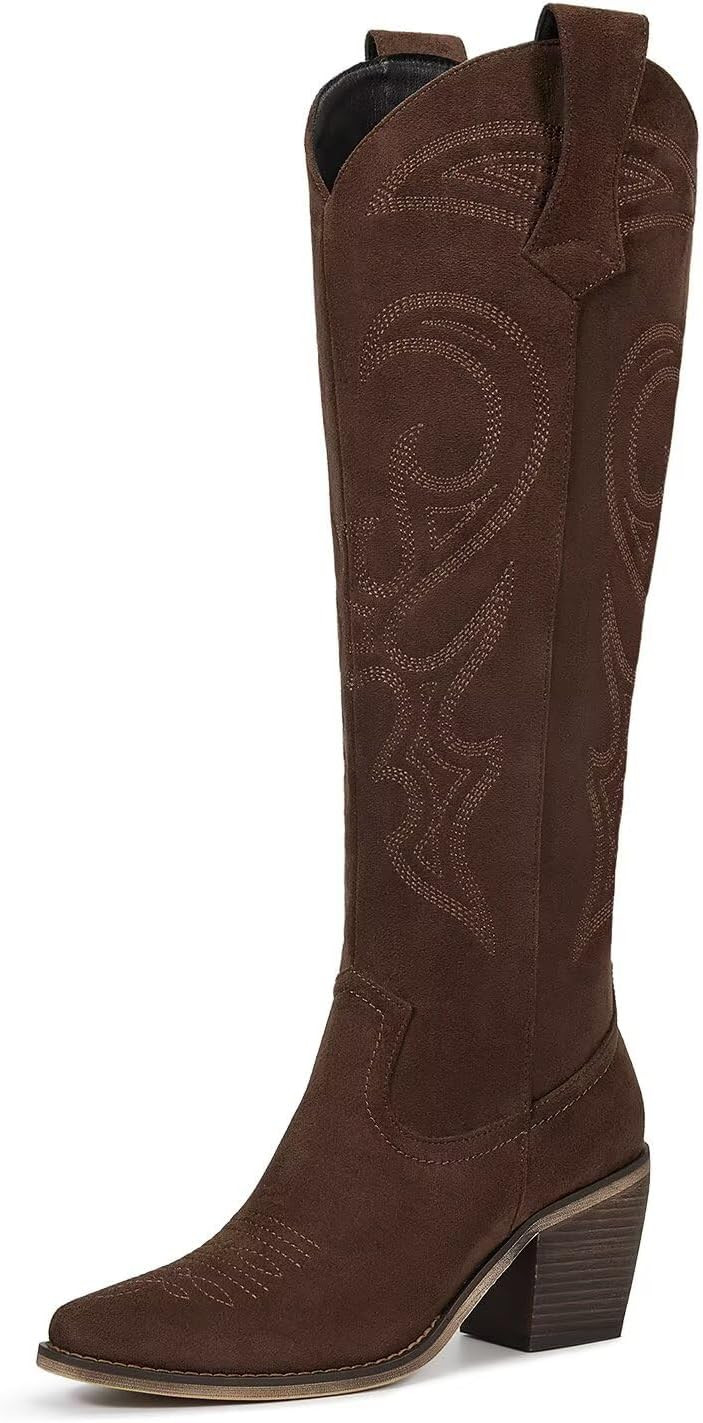 wetkiss Women's Knee High Cowboy Boots | Amazon (US)