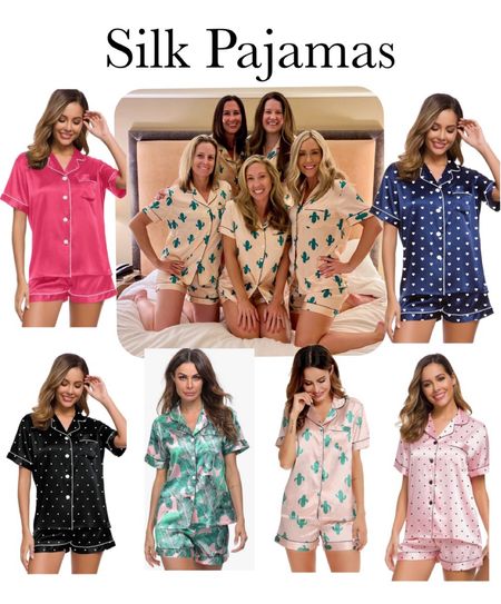 Silk pajama on SALE! Under $20 TTS - wearing a small 
Over 12 prints and colors available in these links. 

#LTKhome #LTKwedding #LTKtravel