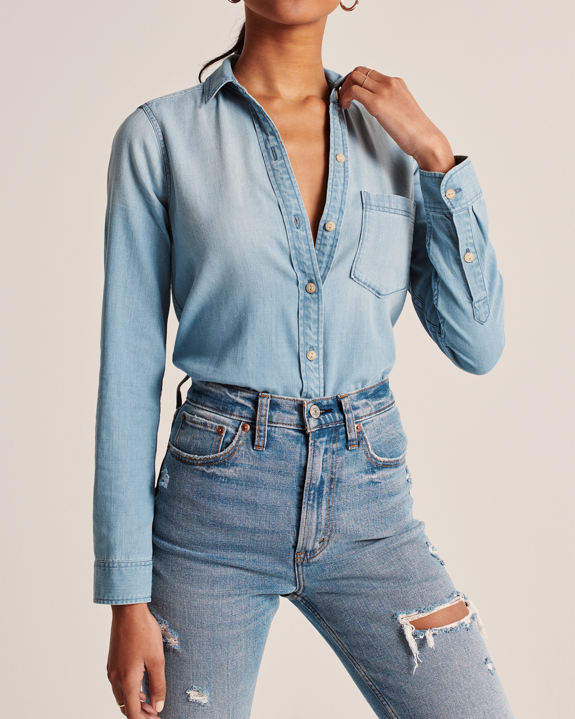 Boyfriend Chambray Shirt | Abercrombie & Fitch (US)