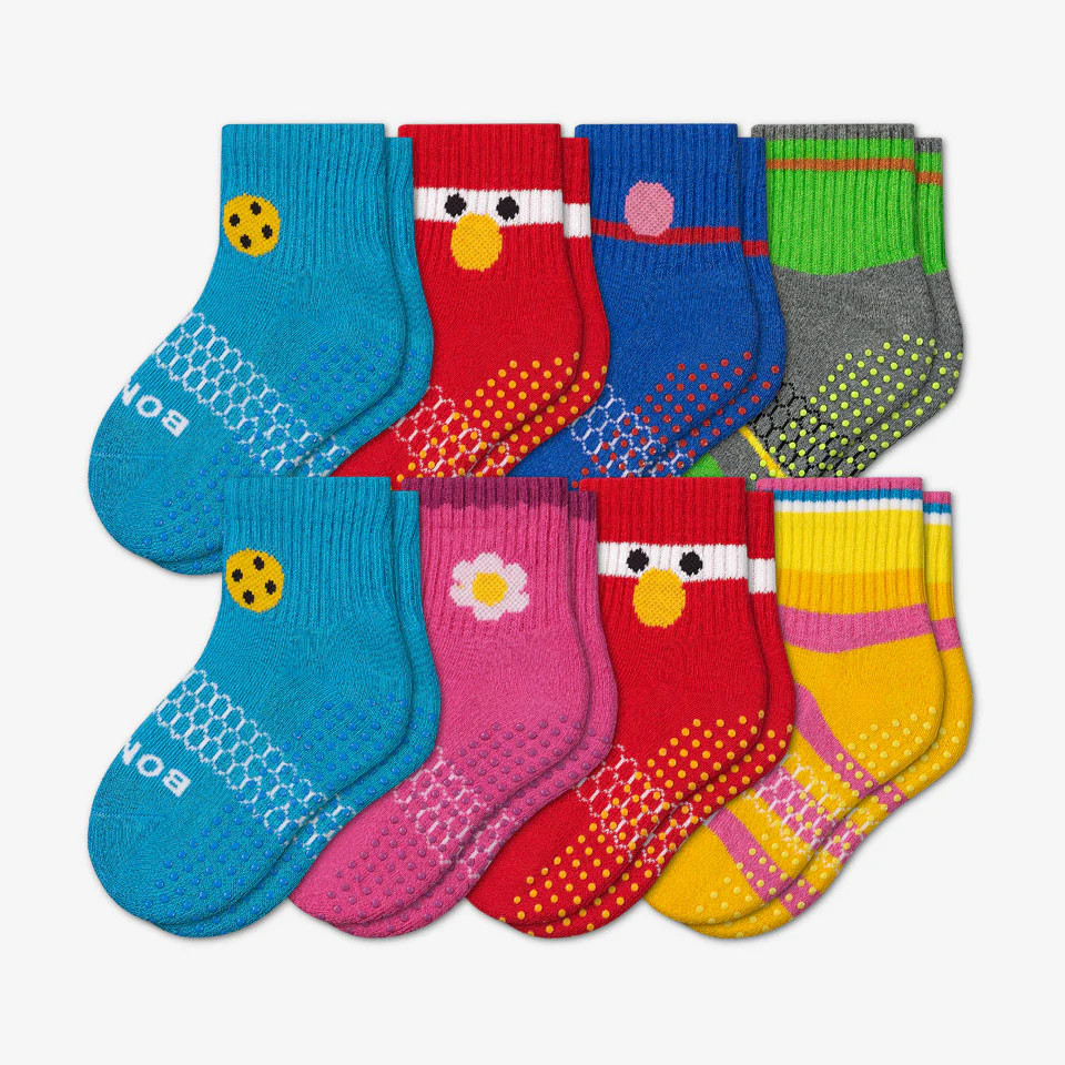 Toddler Sesame Street Gripper Calf Sock 8-Pack | Bombas