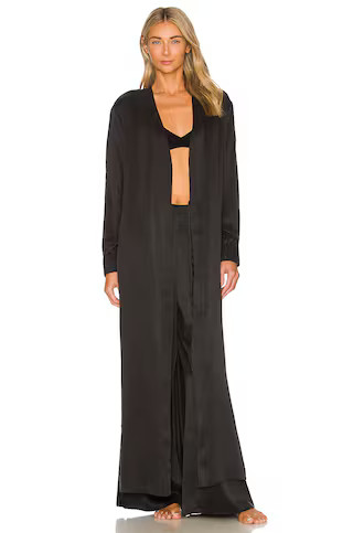 LUNYA Washable Silk Long Robe in Immersed Black from Revolve.com | Revolve Clothing (Global)
