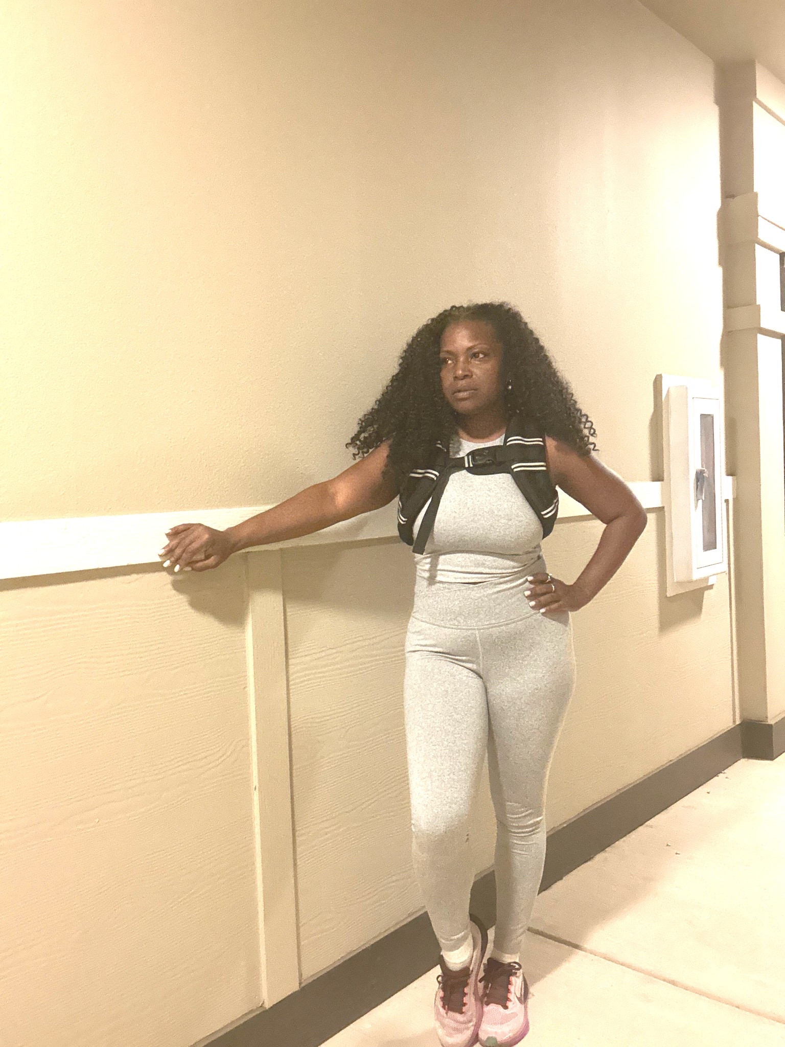 Size Medium (petite), 5 feet tall. 10 pound weighted vest. Running shoe 7.5 

#LTKfitnessgoals #LTKActive #LTKPetite