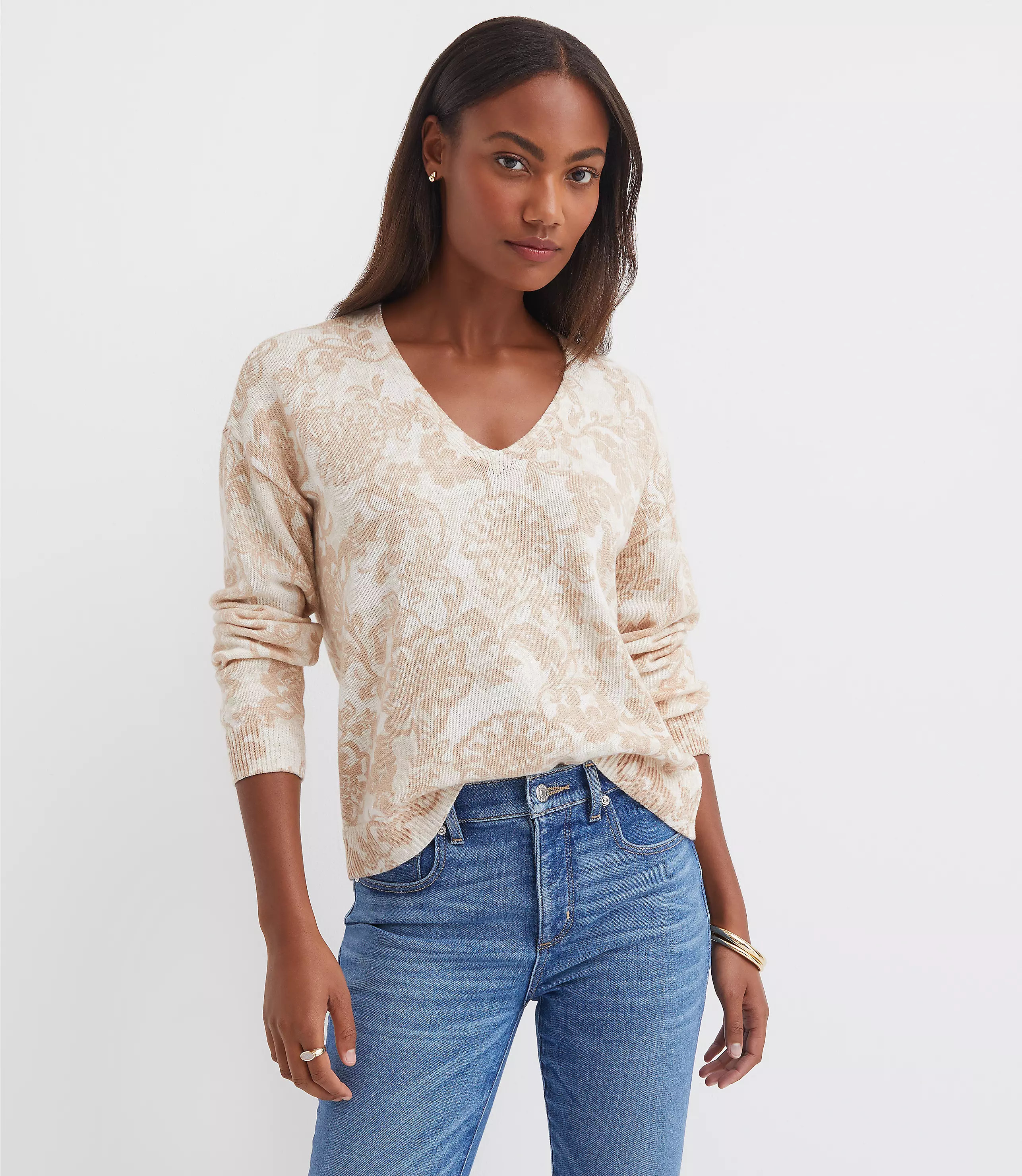Floral Relaxed Sweater | LOFT