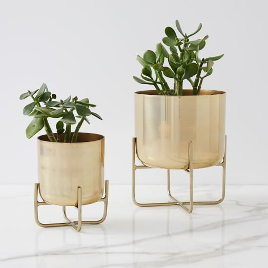 Spun Metal Tabletop Planters | West Elm (US)