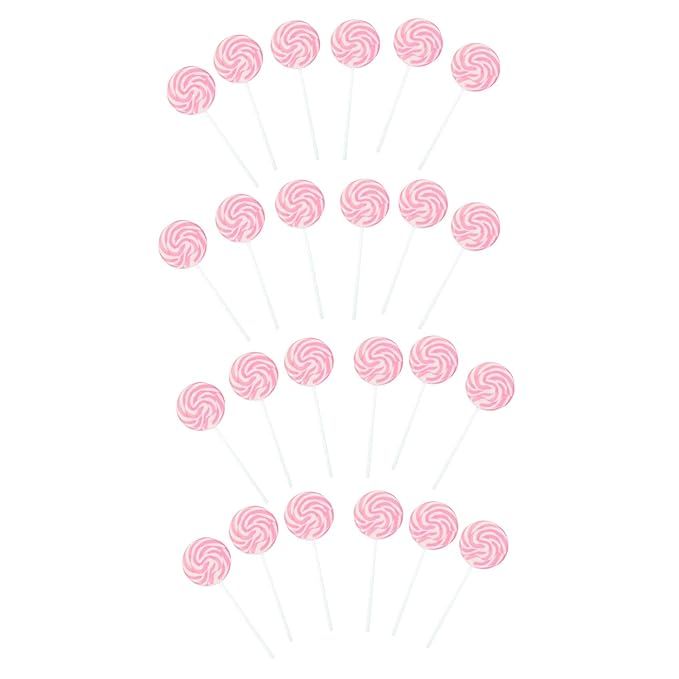 Pink Swirl Lollipop Suckers - 24 Individually Wrapped Pieces | Amazon (US)