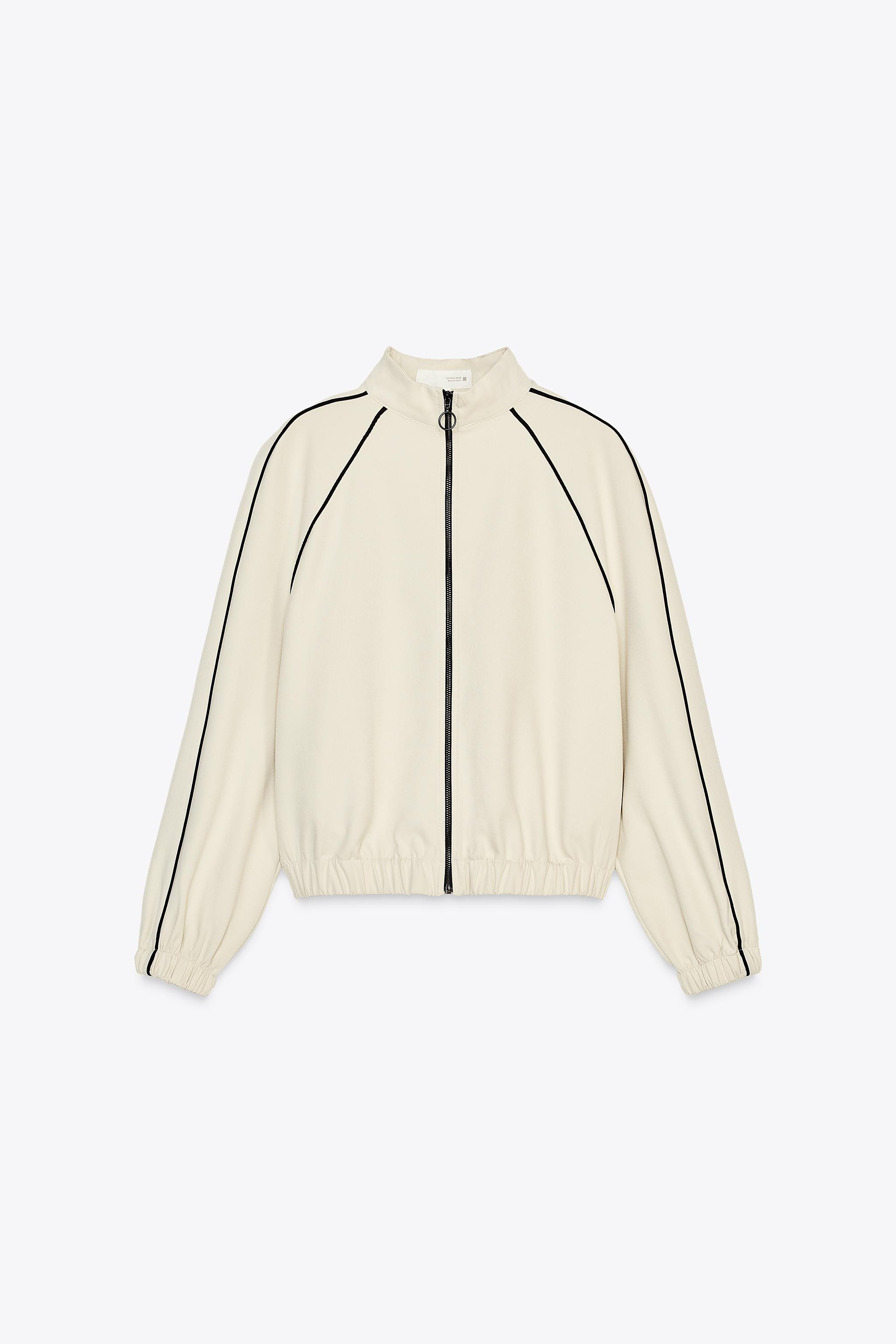 CONTRAST PIPING BOMBER JACKET | Zara US