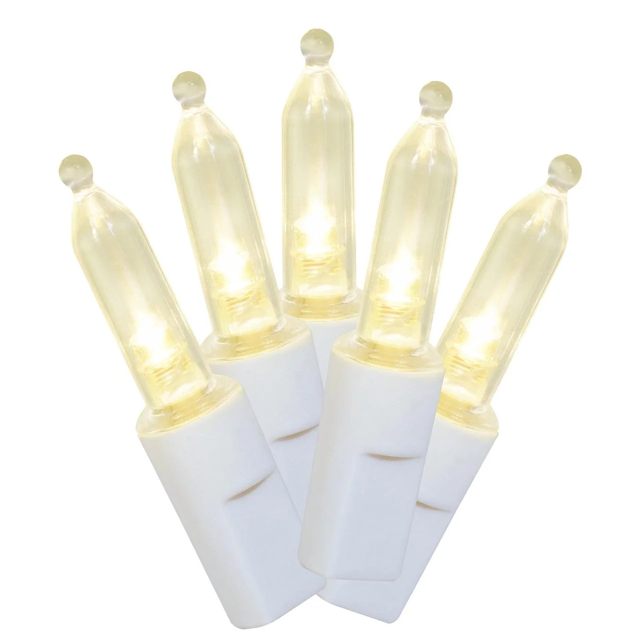 50-Count Warm White LED Mini Christmas Lights with White Wire, 11', Holiday Time | Walmart (US)