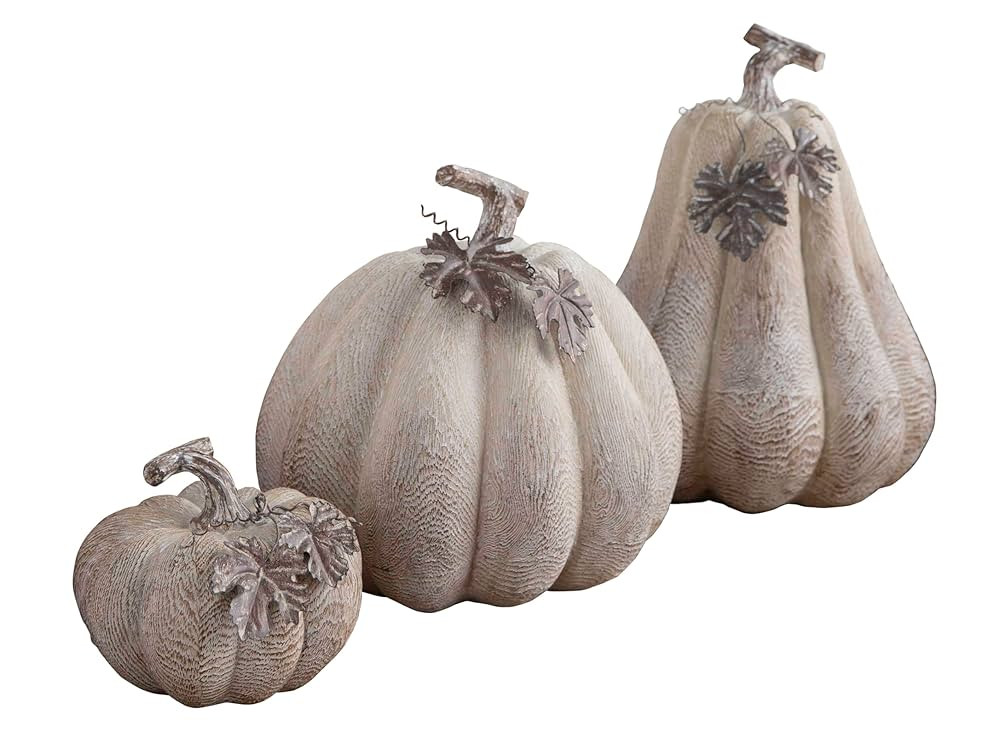 Balsam Hill Set of 3 Faux Wood Pumpkins | Amazon (US)