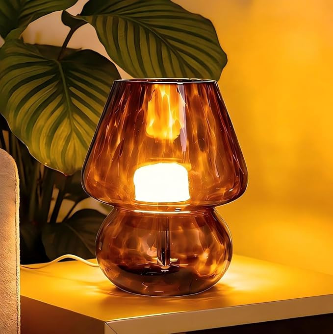 USB Plug-in Vintage Mushroom Lamp Small Bedside Table Lamp with 3 Temperature LED Bulb,Free Dimmi... | Amazon (US)
