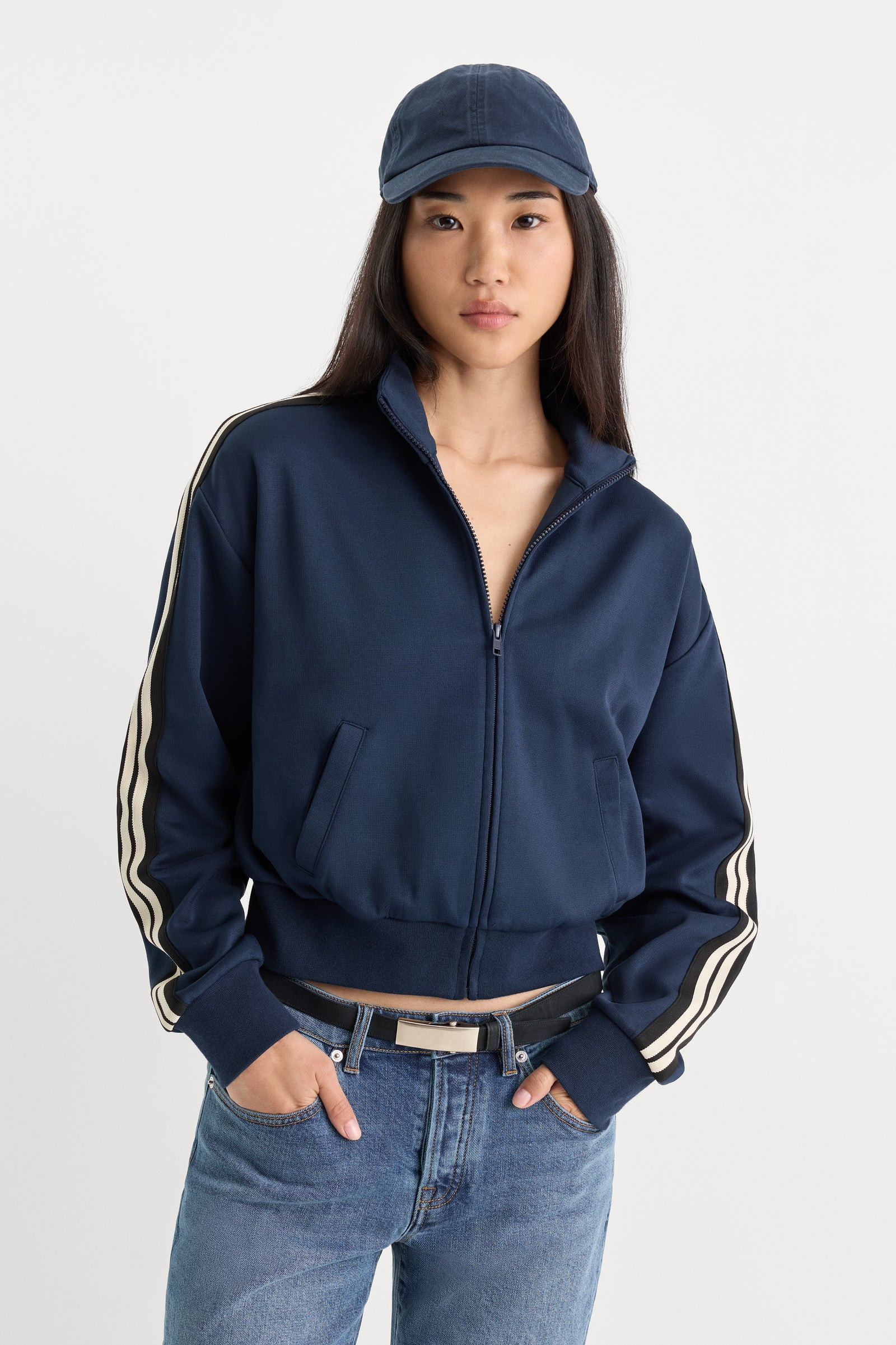 THE TRACK JACKET | NEW NAVY | Good American
