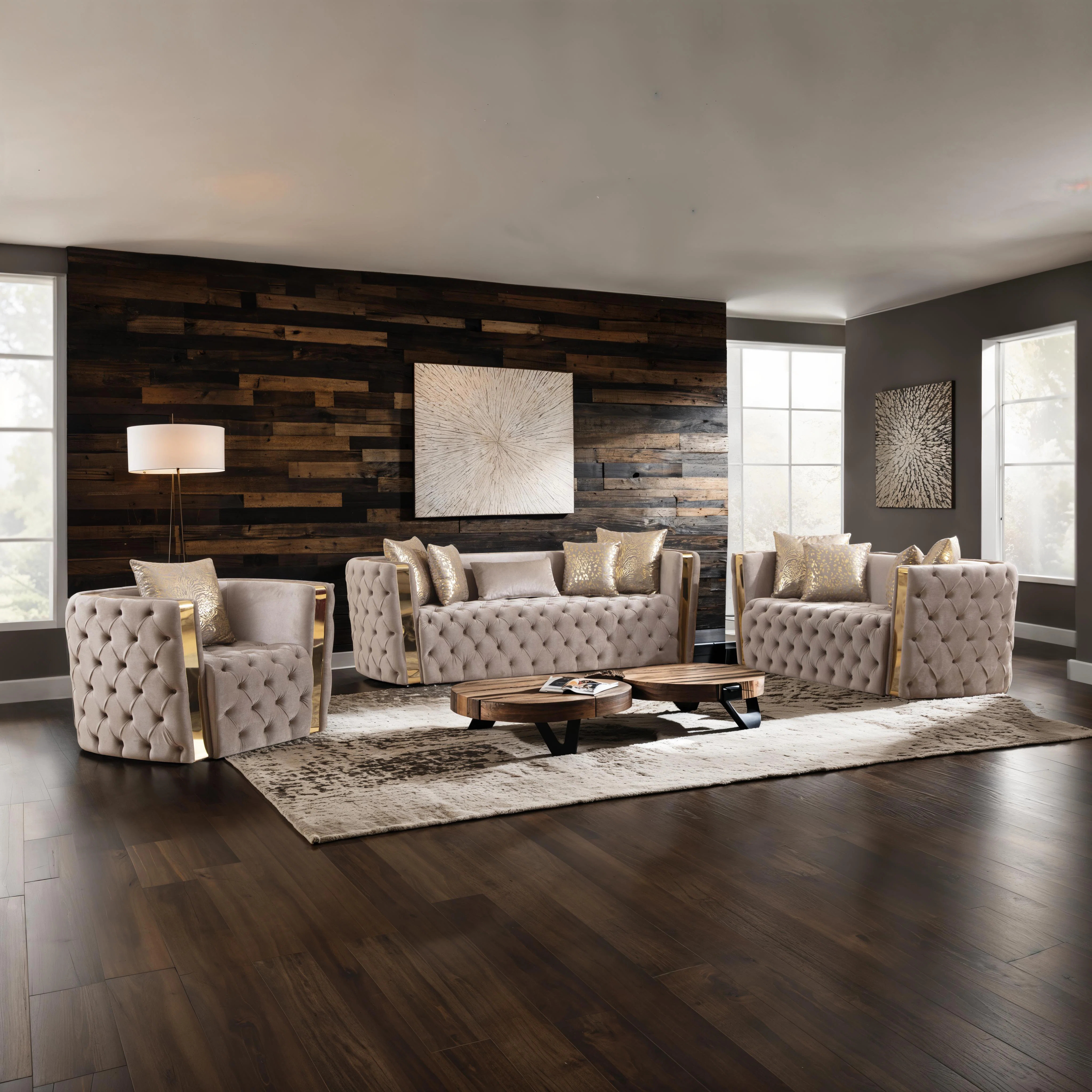 Doruk 3 - Piece Velvet Living Room Set | Wayfair North America