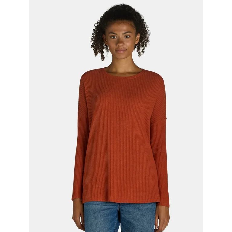 Time and Tru Women's Ribbed Tunic Top, Sizes S-XXXL | Walmart (US)