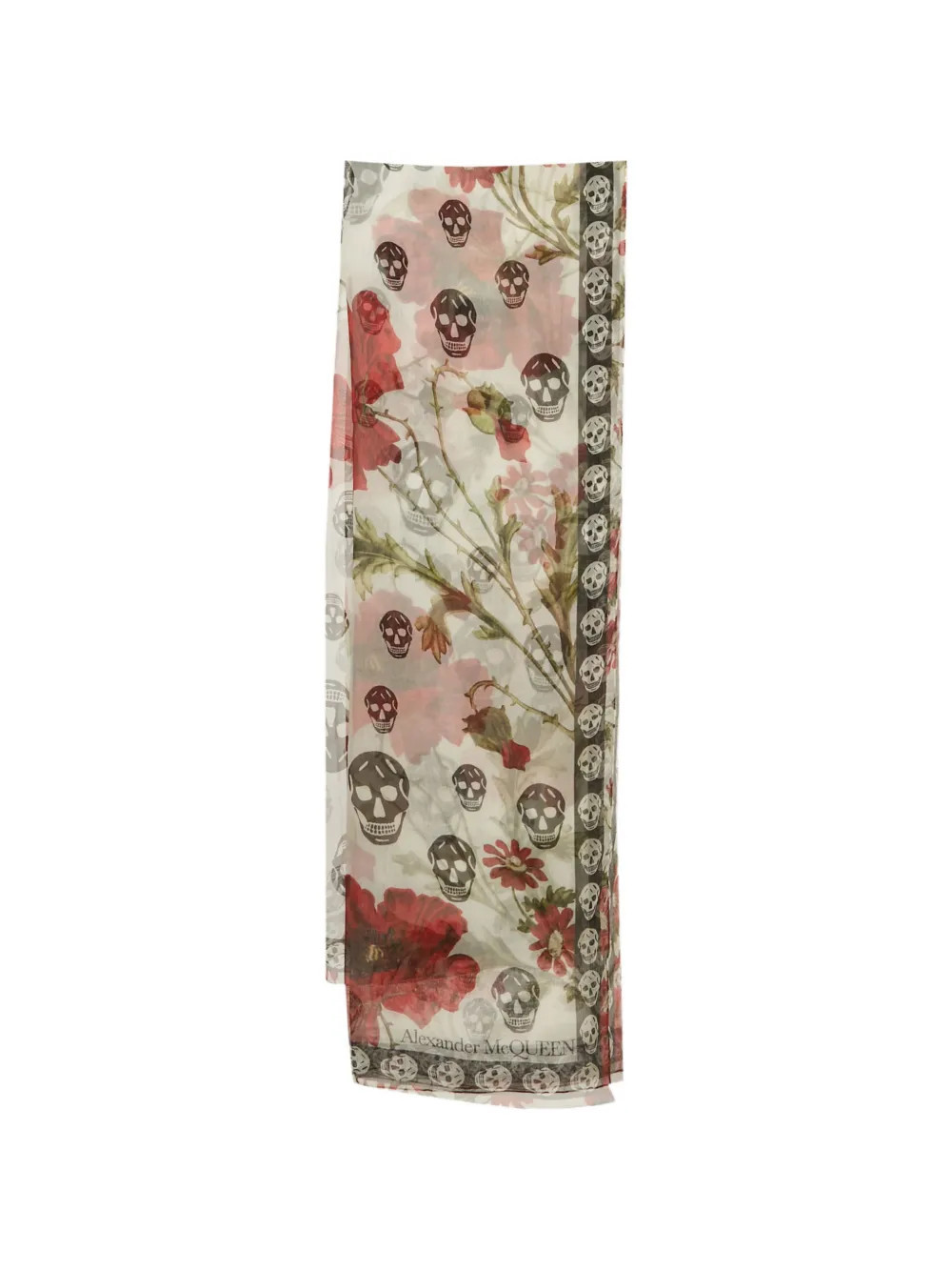 Alexander McQueen Pre-Owned skull-pattern scarf - White | Farfetch Global