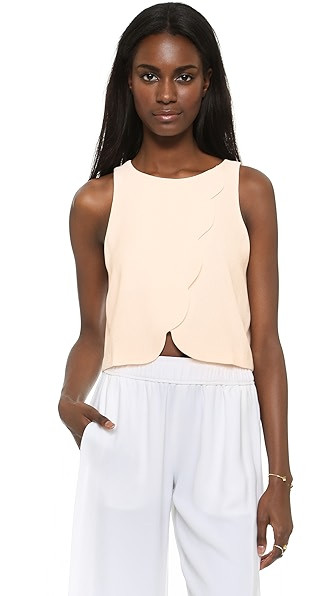 Club Monaco Genero Scalloped Crop Tank - Pink Pearl | Shopbop