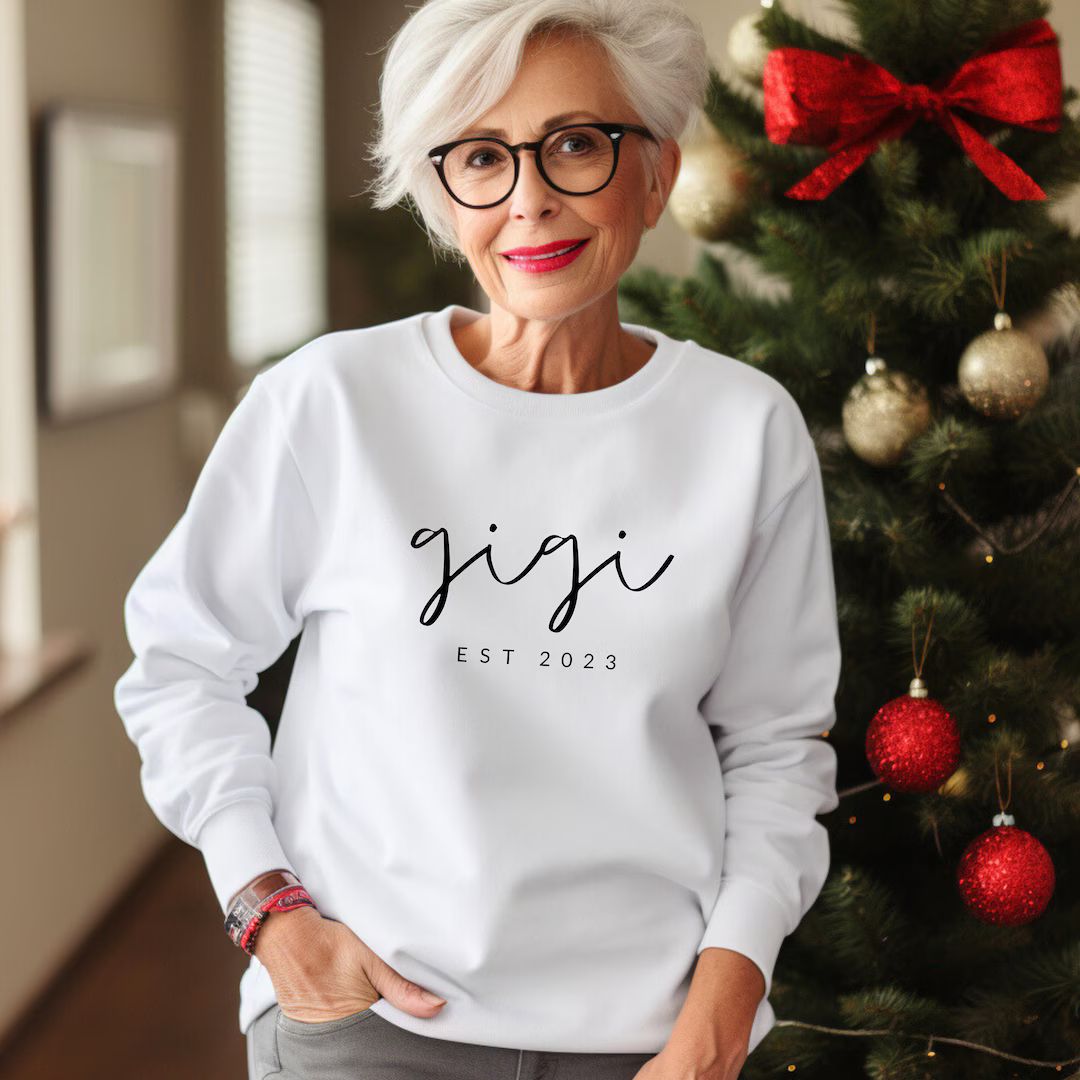 Gigi Est 2024 Sweatshirt Grandma Shirt unisex Soft Cozy Sweatshirt Nana Life grandma Life Winter ... | Etsy (US)