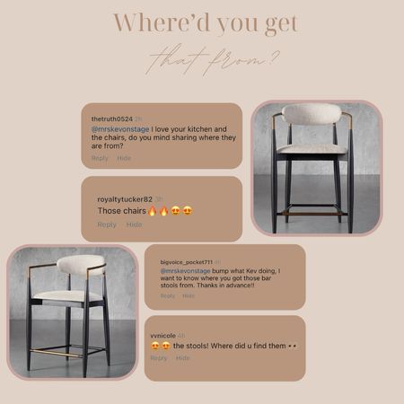 Arhaus Jagger Kitchen Counter Stools & dupes  