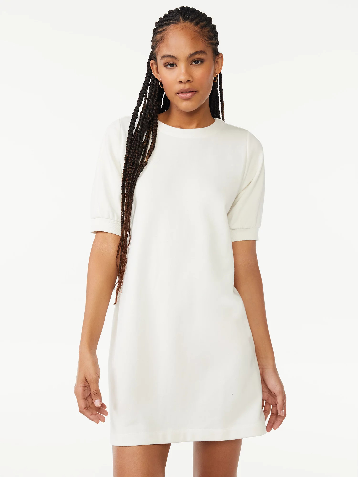 Free Assembly Women's Bow Back Mini Dress with Puff Sleeves | Walmart (US)