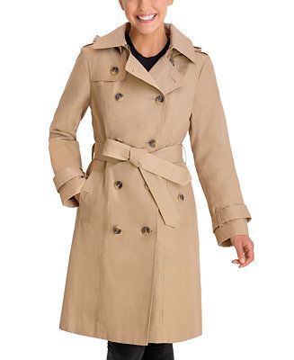 Double-Breasted Hooded Trench Coat, Created for Macy's | Macys (US)