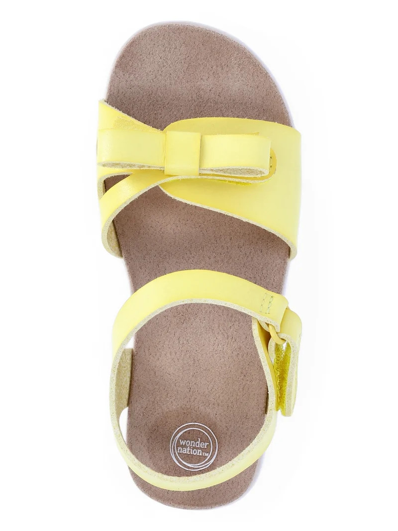 Wonder Nation Baby and Toddler Girls Bow Sandals | Walmart (US)