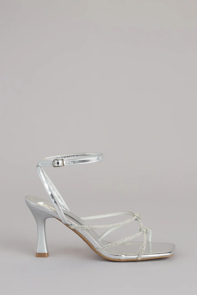 RSVP Ready Rhinestone Knot Strappy Heels | Windsor Stores