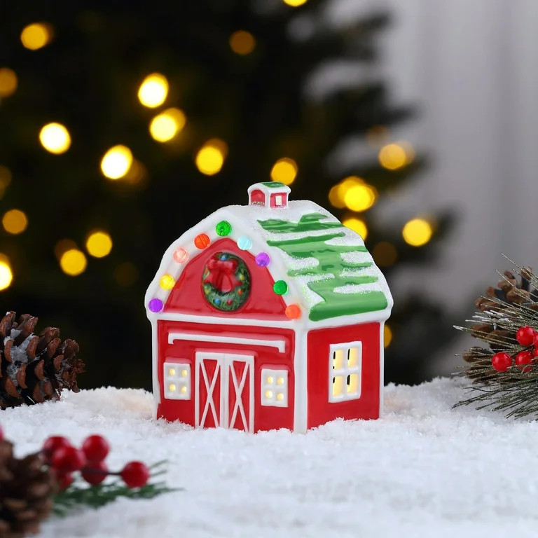 Mr. Christmas 5" Nostalgic Ceramic Village Barn | Walmart (US)