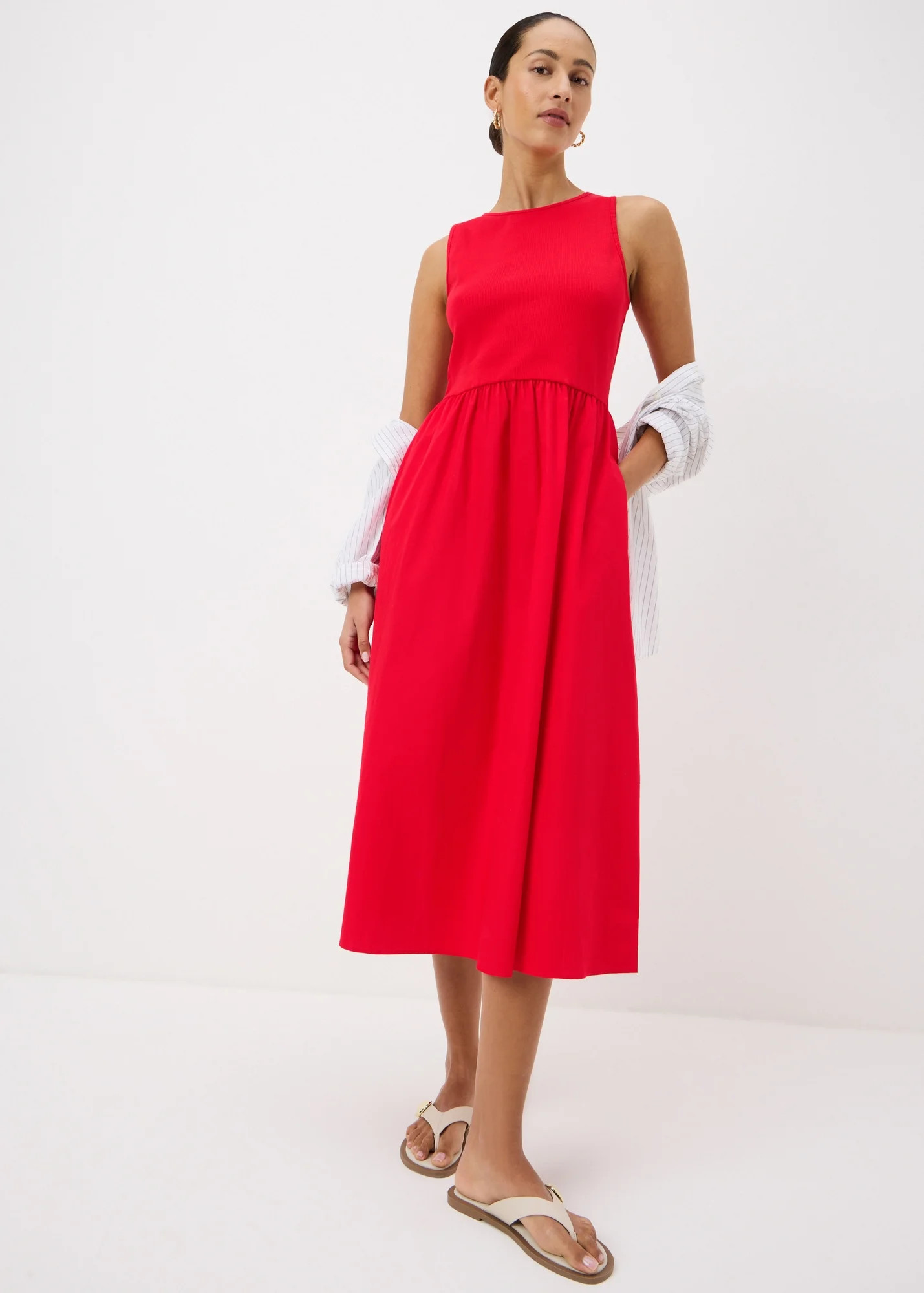 Red 2 in 1 Midi Dress | Matalan (UK)