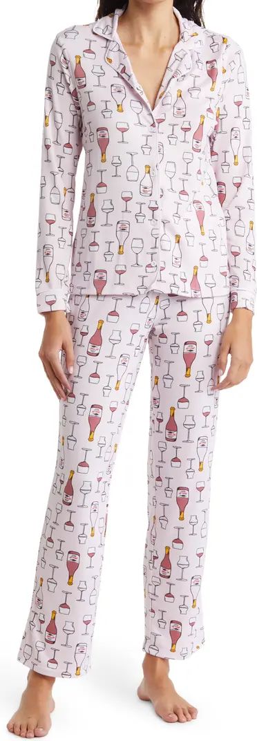 Long Sleeve Notch Collar Pajama Set | Nordstrom Rack