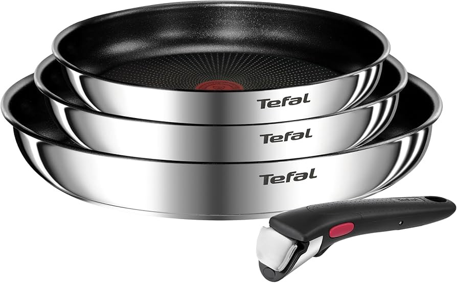 Tefal Ingenio Emotion Set of 3 Frying Pans 22/24/28 cm + Removable Handle, Induction Safe, Non-St... | Amazon (ES)