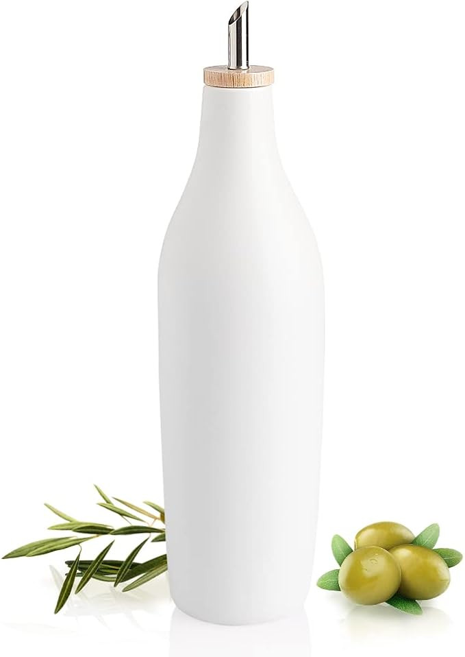 Sweejar Matte Olive Oil Dispenser Bottle for Kitchen Counter, 17 Oz Ceramic Opaque Oil Cruet with... | Amazon (US)