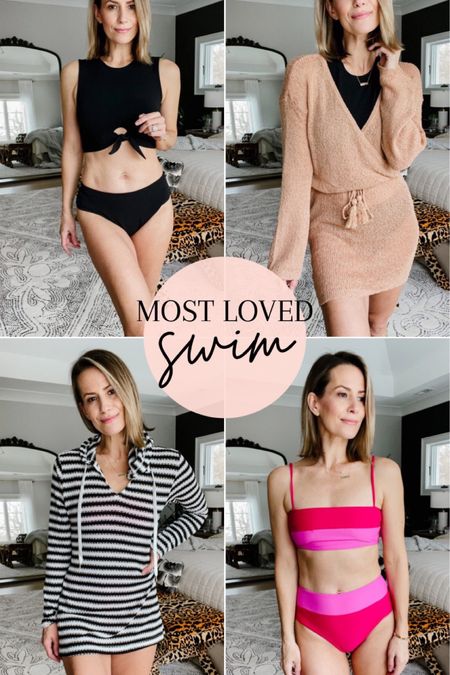 The swim cover ups of my dreams! It’s PERFECT. The fit is flattering and the gauzy fabric makes it cool and comfy. I have it in small.

I’ve decided to live the two piece life again. Life is too short not to… Both high waisted bikinis are so flattering and provide plenty of coverage! 

#LTKstyletip #LTKsalealert #LTKswim