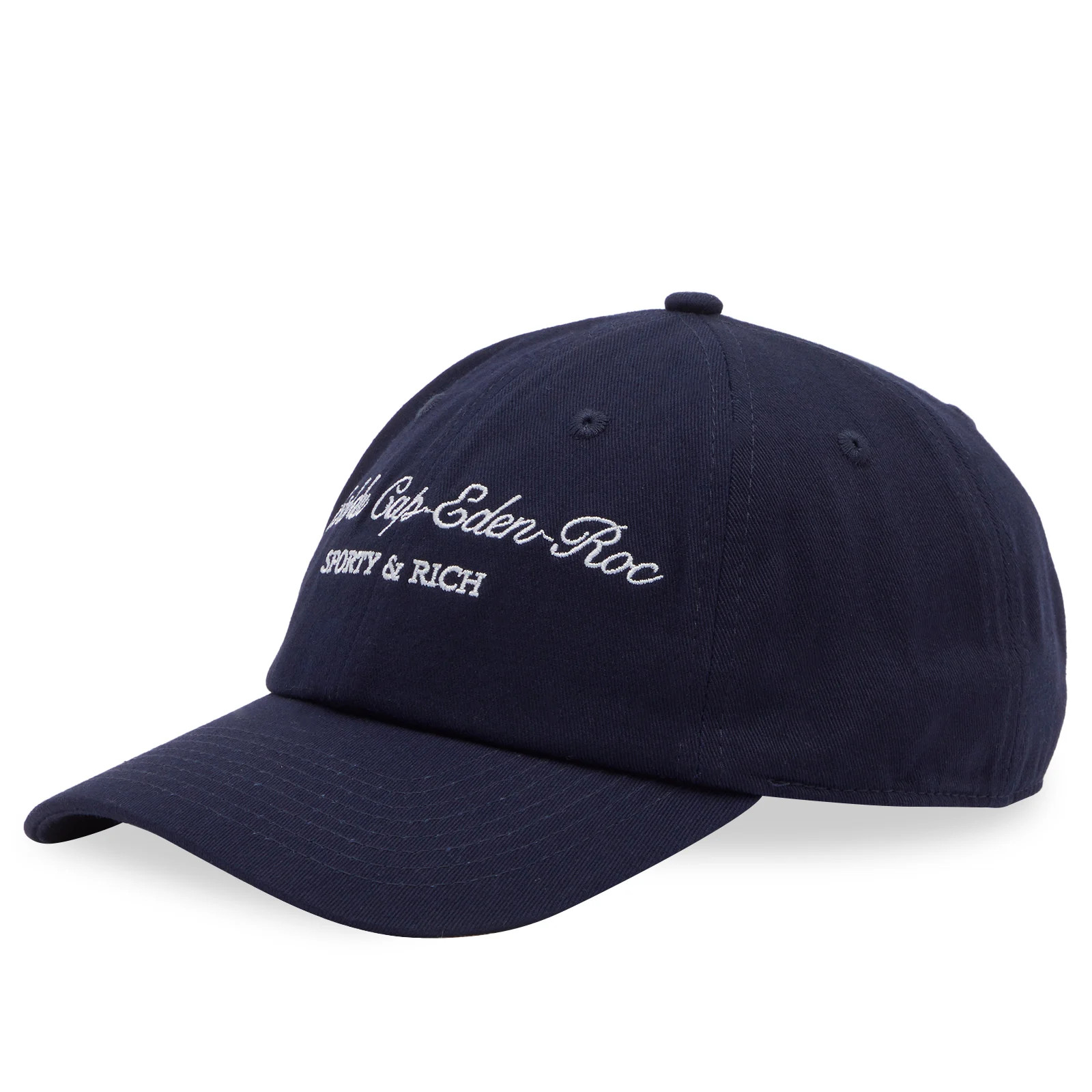 Sporty & Rich Women's Hotel du Cap Cursive Hat in Navy White | END. Clothing | END. Clothing
