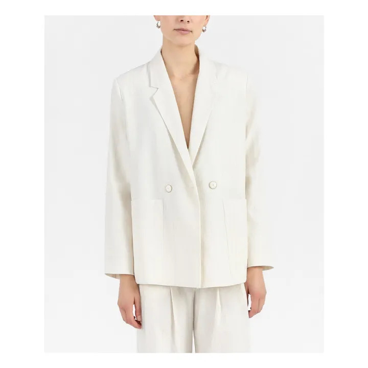 Masscob Veste Avalon Rayures Coton et Soie | Ecru | Smallable