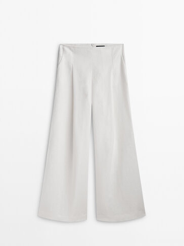 Weite Leinenhose mit Bundfalten – Studio - Massimo Dutti Deutschland | Massimo Dutti DE