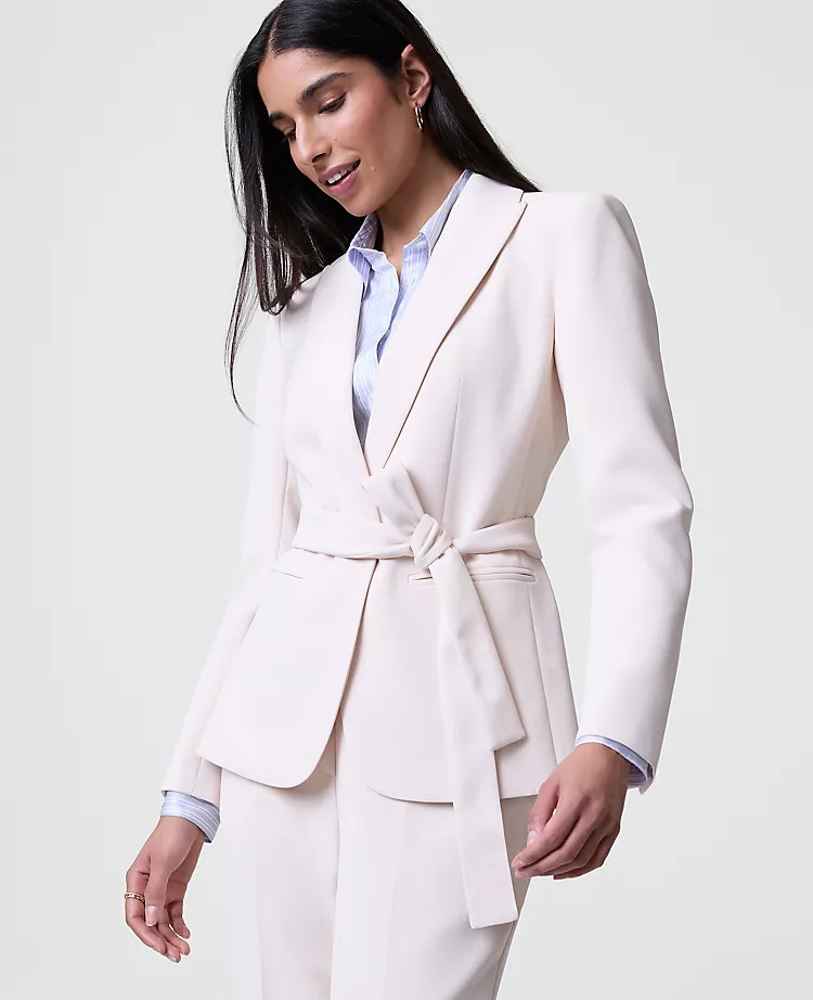 The Belted Blazer in Fluid Crepe | Ann Taylor