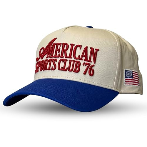 Vintage Sport Trucker Hat | Men & Women | Trendy Pickleball Golf Hats Men | American Country Western Cute Cowgirl Caps | Retro Baseball Cotton | Snapback (American Sports Club | Blue) | Amazon (US)