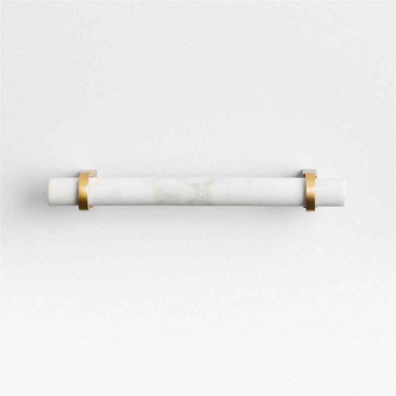 Modern Marble Brushed Brass Cabinet Drawer Bar Pull 5" + Reviews | Crate & Barrel | Crate & Barrel