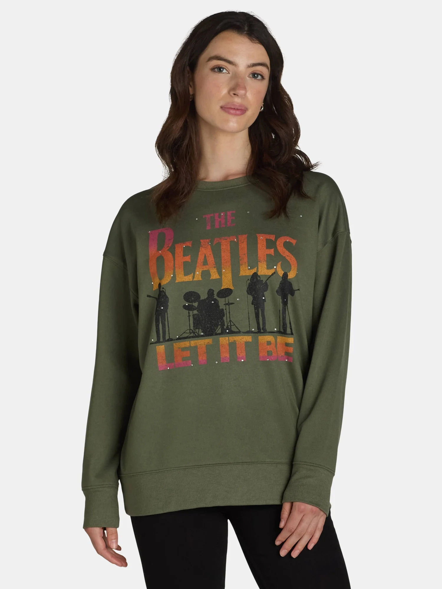 Time and Tru Women's Beatles Graphic Pullover Sweatshirt, Sizes S-XXXL - Walmart.com | Walmart (US)