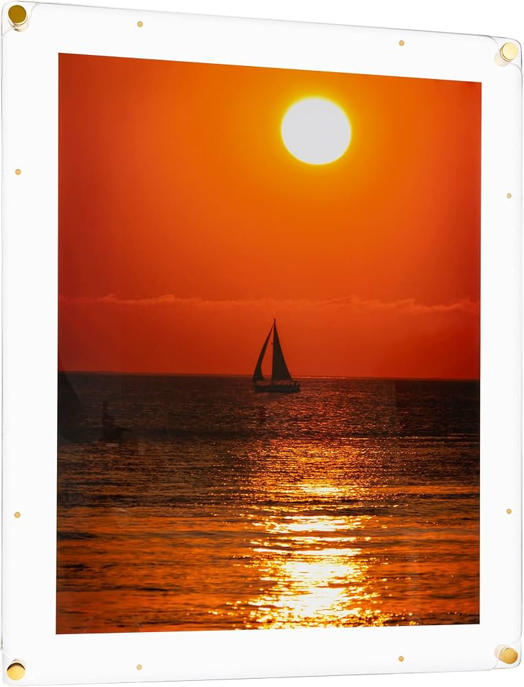 ArtToFrames 20x30 Inch Magnetic Acrylic Frame with Gold Standoffs for Wall Mounting and Removable... | Amazon (US)