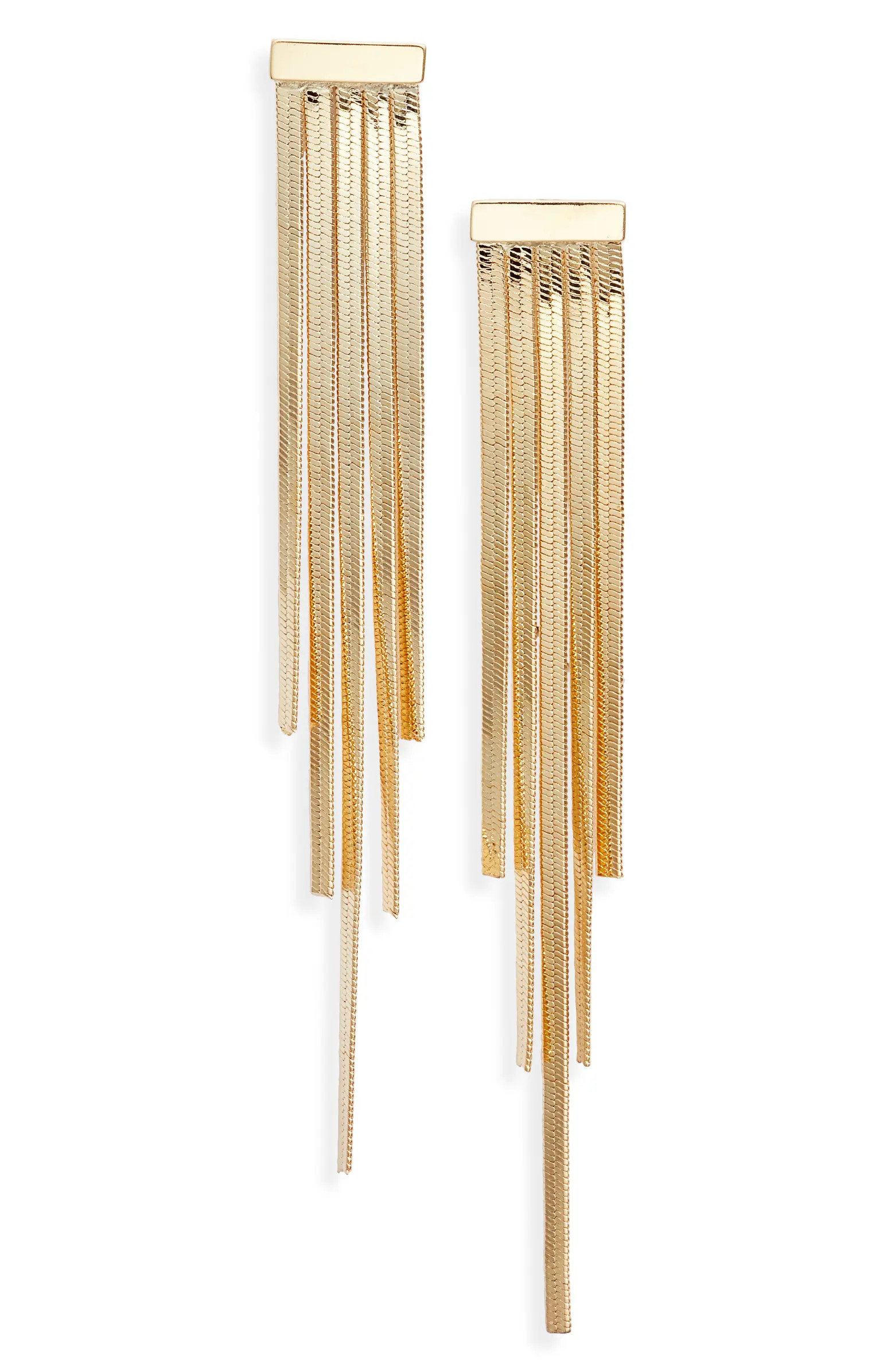 Demi Fine Chain Fringe Linear Drop Earrings | Nordstrom