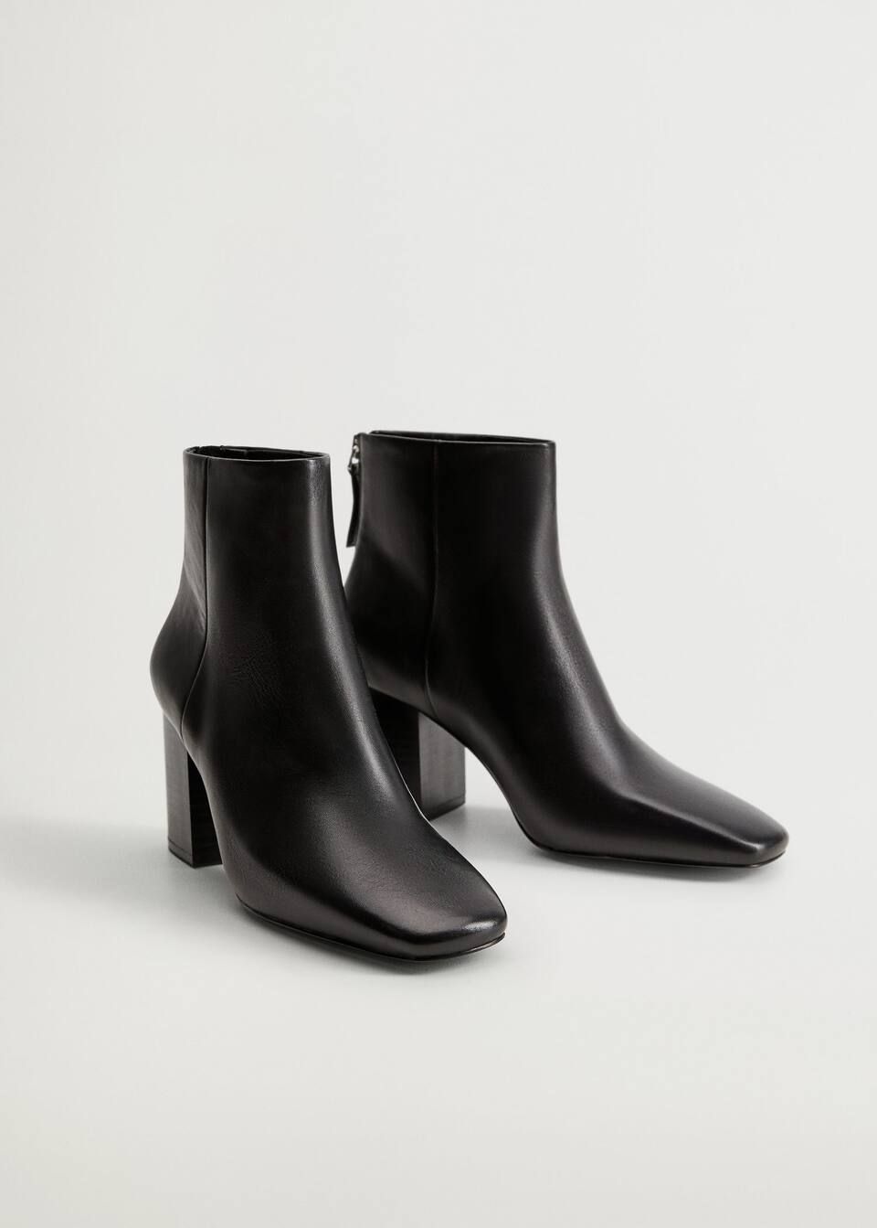 Heel leather ankle boot | MANGO (US)