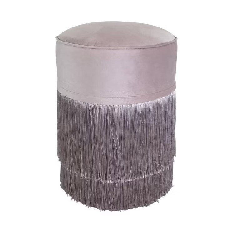 Velvet Fringe Ottoman Blush - Decor Therapy | Target