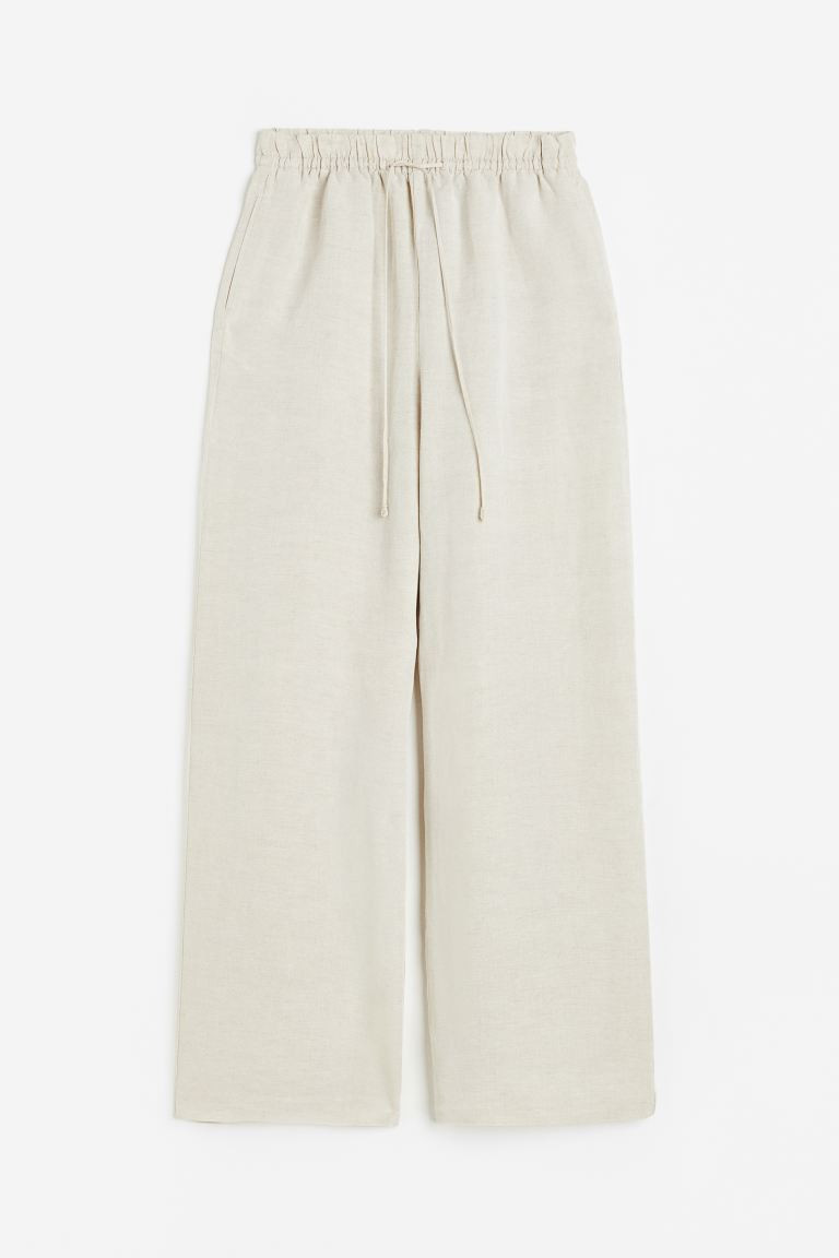 Linen-blend pull-on trousers | H&M (UK, MY, IN, SG, PH, TW, HK)