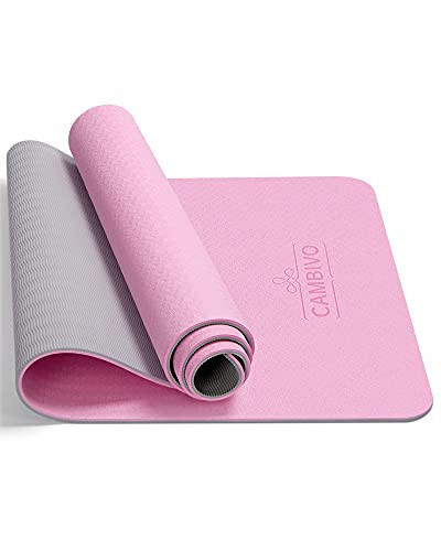 CAMBIVO Pink Yoga Mat for Women Men Kids, 72" x 24" x 8mm Extra Thick TPE Pilates Mat Non Slip, Workout Mat with Carrying Strap for Yoga, Stretching,Meditation and Floor Exercises | Amazon (US)