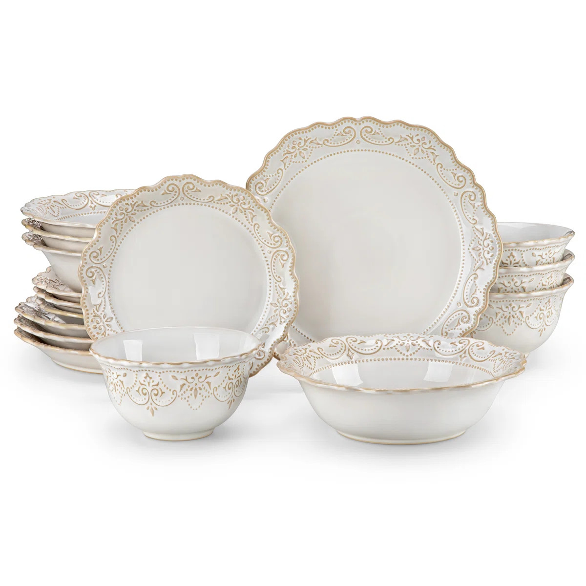 16 Piece Stoneware Dinnerware Set - Service for 4 | Wayfair UK