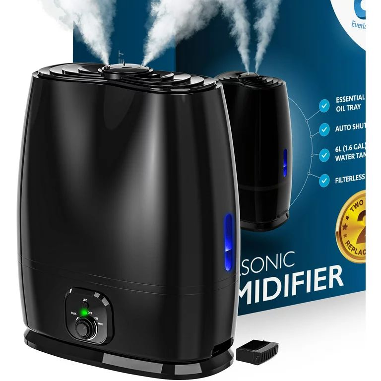 Everlasting Comfort Ultrasonic Cool Mist Humidifier for Bedroom (6L), Filterless Large Room Humid... | Walmart (US)